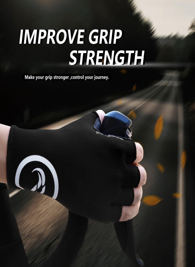 Rioomui Cycling Gloves,Anti-Slip 5mm Padded Biking Gloves for Men Women Shock-Absorbing Summer Breathable for Road Bicycle Commuting-Black-L - Image 3